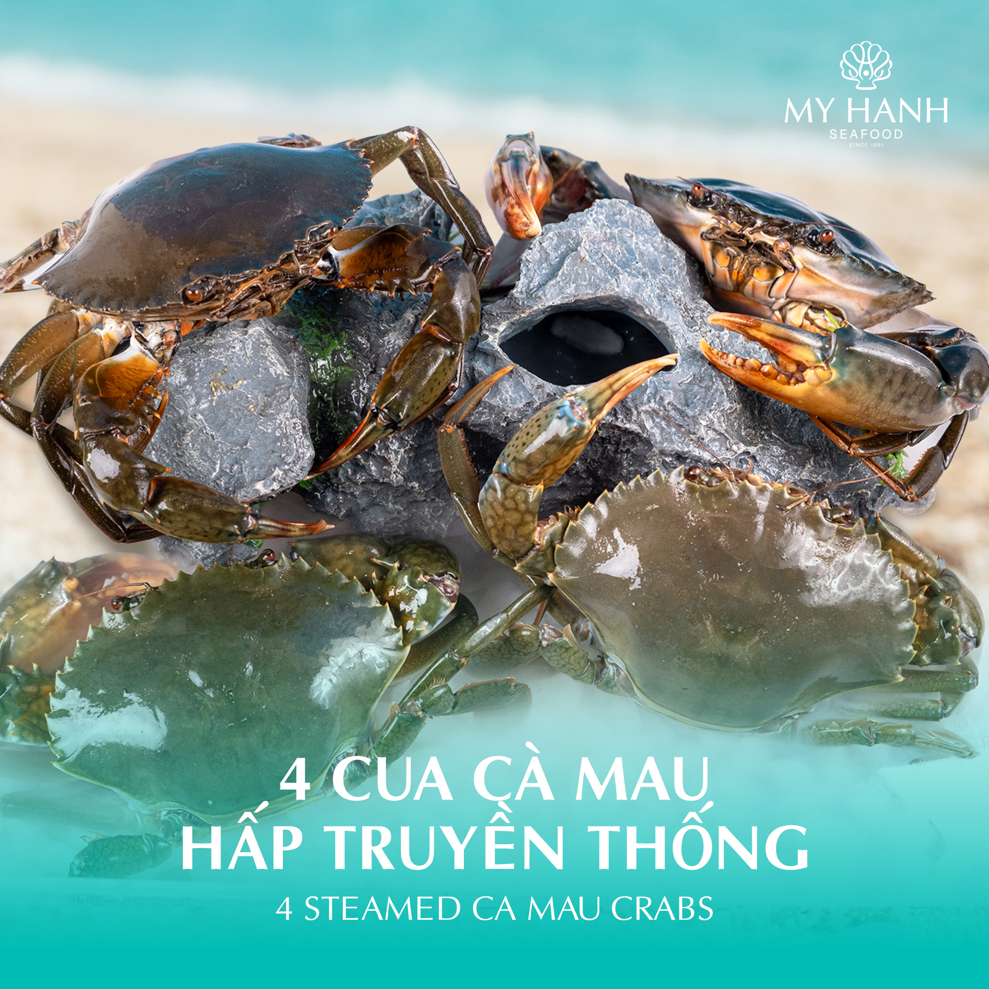 Cua cà mau truyền thống trong menu combo MICHELIN tại My Hanh Seafood