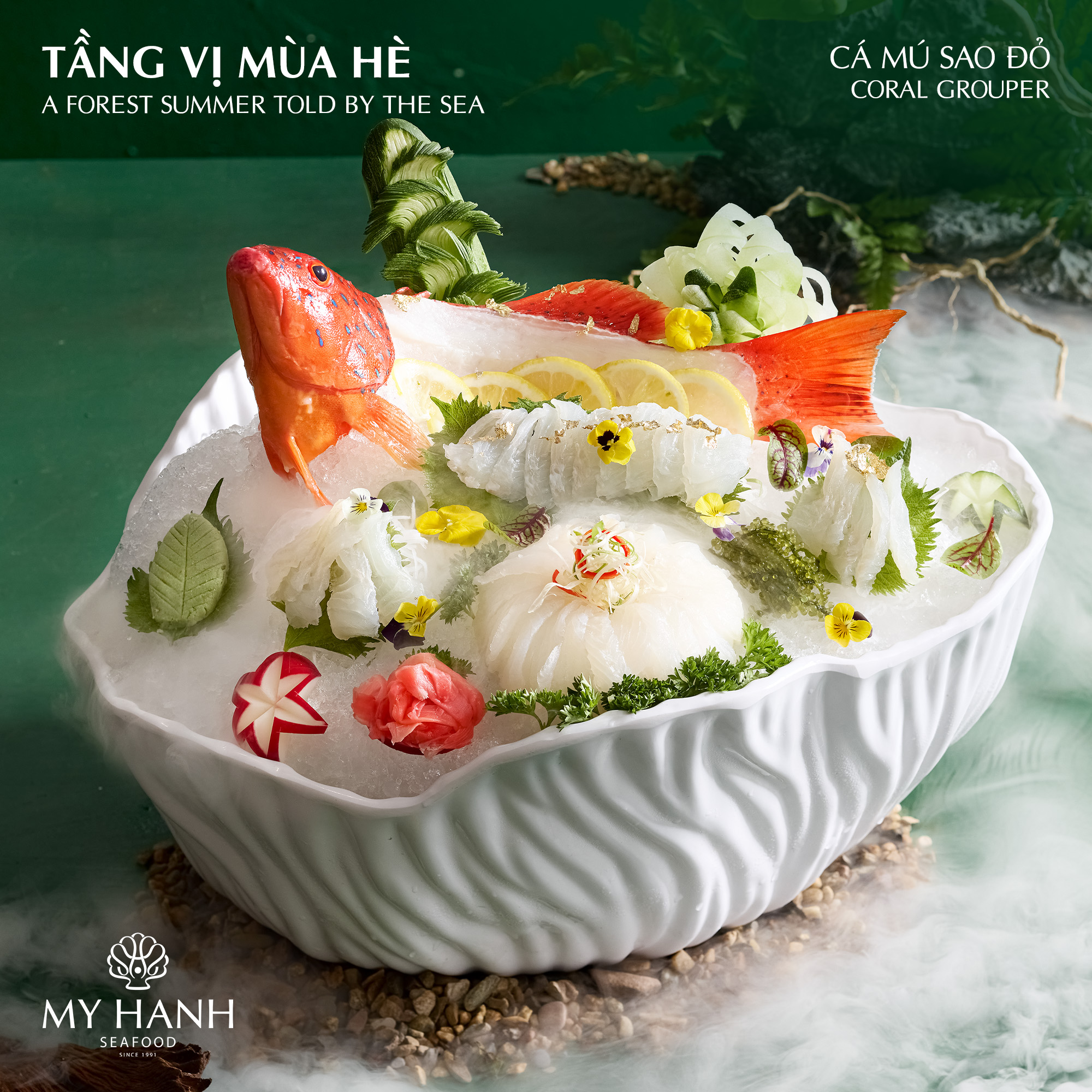 Sashimi hải sản - cá mú sao đỏ